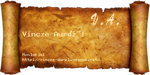 Vincze Aurél névjegykártya