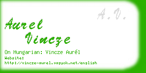 aurel vincze business card